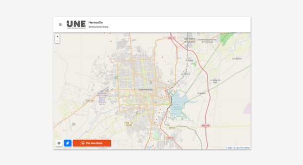 UNE Sonora website screenshot